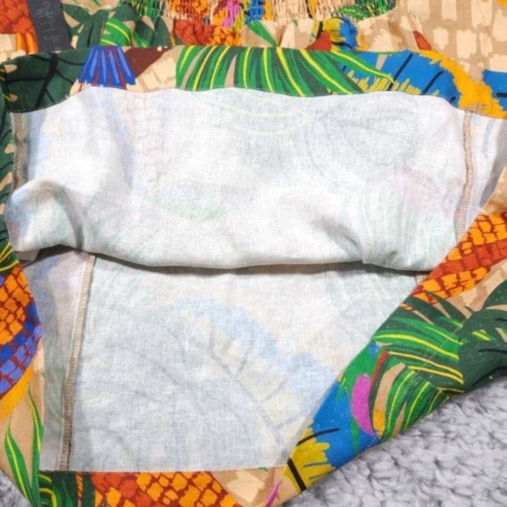 House of Harlow 1960 Linen Blend Toucan Tropical Mini Dress NWT Women's Size XL